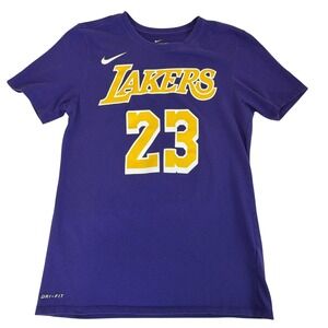 Nike Los Angeles Lakers Shirt Mens Small Purple Short Sleeve Lebron James